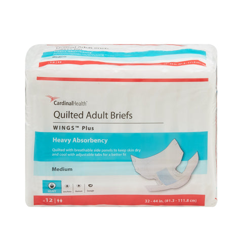 Cardinal Health Wings Plus Quilted Adult Briefs, Heavy - 66033-Pack - LL Medico
