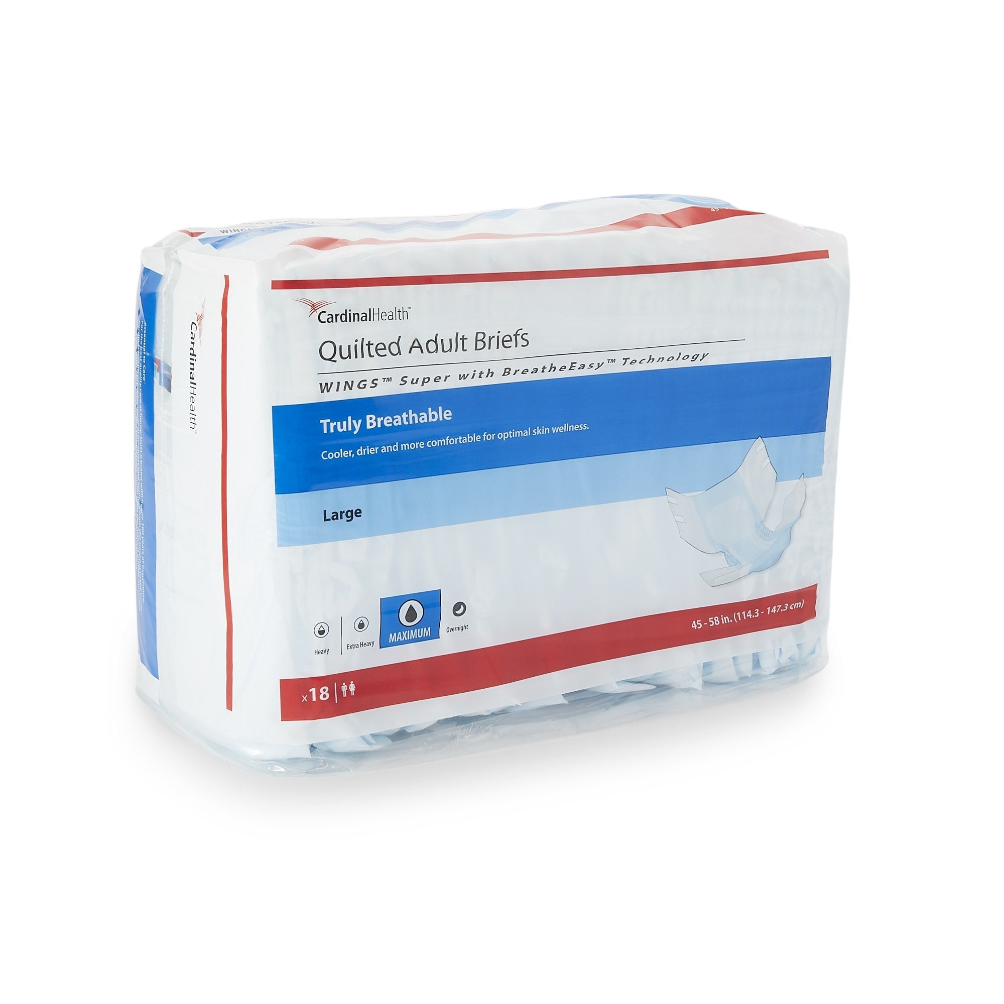 Cardinal Health Wings Quilted Adult Briefs, Super | LL Medico