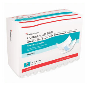 Cardinal Health Wings Quilted Adult Briefs with BreatheEasy Technology, Heavy Absorbency - 66133-Pack - LL Medico