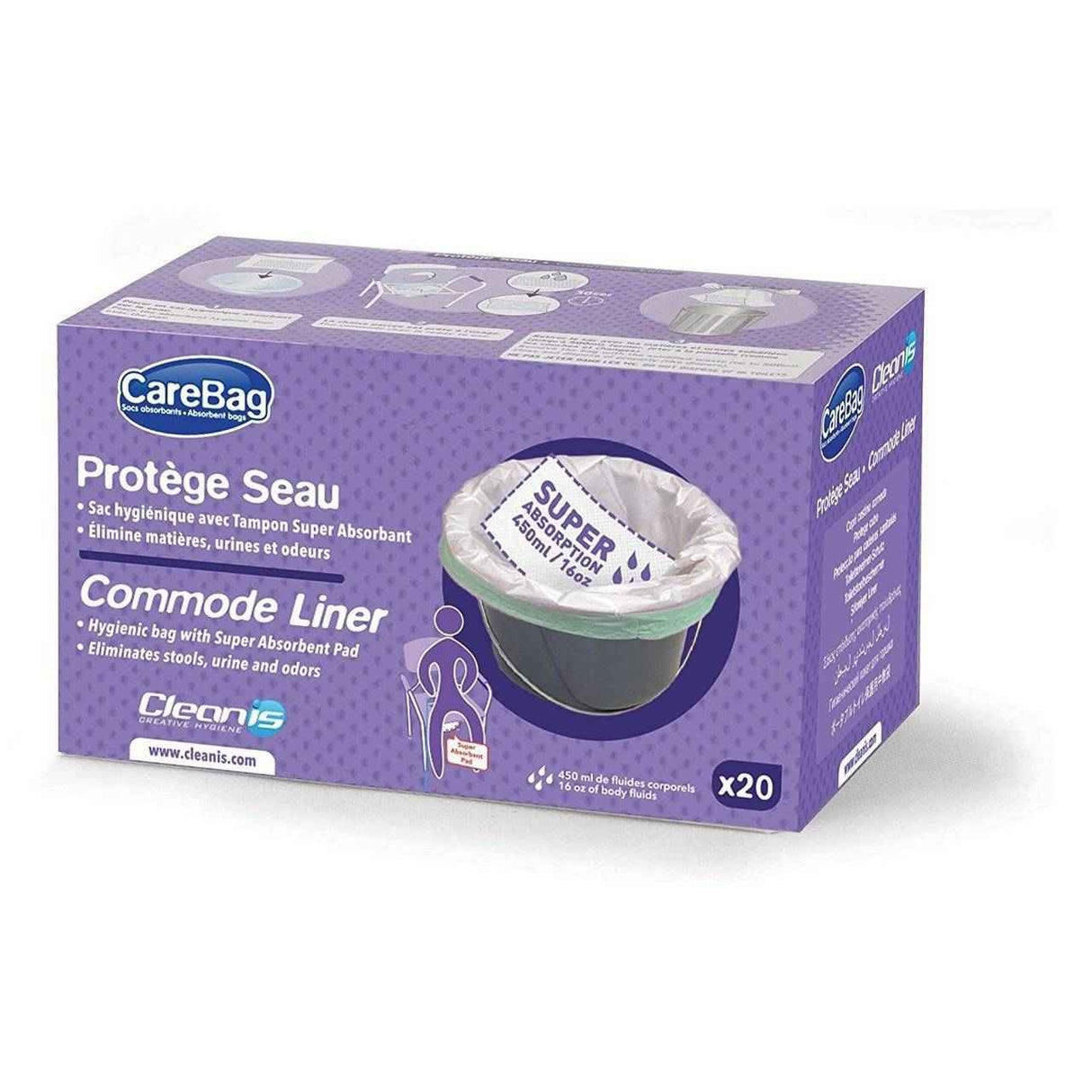 Carebag Oxo - Biodegradable Commode Liner w/ Super Absorbent Pad - CLE7831738 - LL Medico