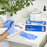 CareStock Nitrile Exam Gloves, Textured Fingertips, Blue - CS2712-Box - LL Medico