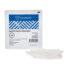 CareStock Sterile Gauze Sponges, 100% Cotton, 4" x 4", 12-Ply, 10 per Tray - CS4272-Tray - LL Medico