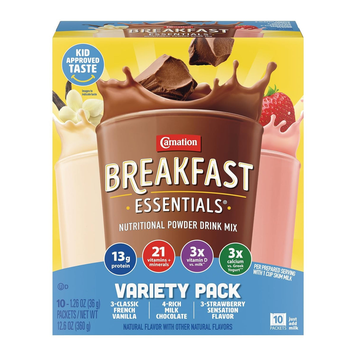Carnation Breakfast Essentials Nutritional Drink Powder, Rich Milk Chocolate, 1.26 oz - CAR10050000530325-Single - LL Medico
