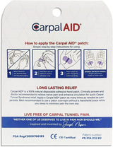 Carpal AID Carpal Tunnel Support Hand Patches, 30 Count - CA-30PK UNI-Pack - LL Medico
