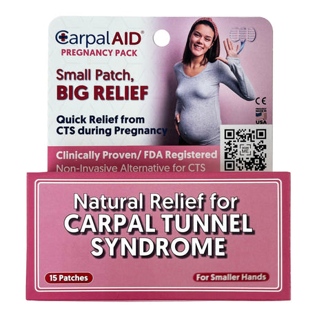 CarpalAid Pregnancy Carpal Tunnel Support Patch, Clear, Left or Right Hand - SMP15PK-Pack - LL Medico