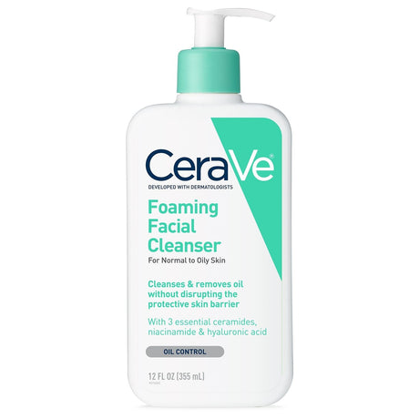 CeraVe Foaming Facial Cleanser, Unscented, 12 fl oz - 60600053775-Single - LL Medico