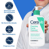 CeraVe Foaming Facial Cleanser, Unscented, 12 fl oz - 60600053775-Single - LL Medico