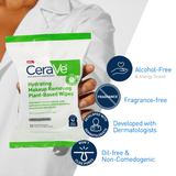 CeraVe Hydrating Makeup Removing Plant-Based Wipes Unscented - 60600058229-Pack - LL Medico