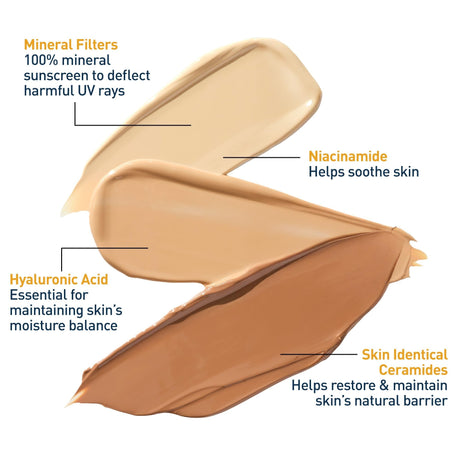 CeraVe Hydrating Mineral Sunscreen Medium Sheer Tint SPF 30 Lotion, Unscented, 1.7 fl oz - 60600051231-Single - LL Medico
