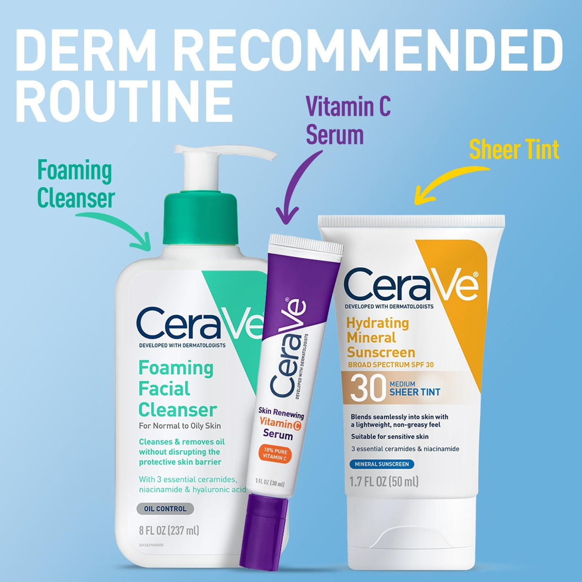 CeraVe Hydrating Mineral Sunscreen Medium Sheer Tint SPF 30 Lotion, Unscented, 1.7 fl oz - 60600051231-Single - LL Medico