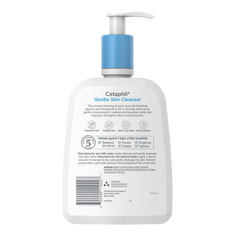 Cetaphil Gentle Skin Cleanser Normal To Dry Skin Unscented, 16-oz Pump Bottle - 30299011022-Single - LL Medico