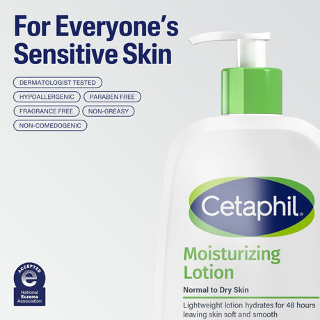Cetaphil Moisturizing Lotion, Unscented, 16 fl oz - 30299024133-Single - LL Medico