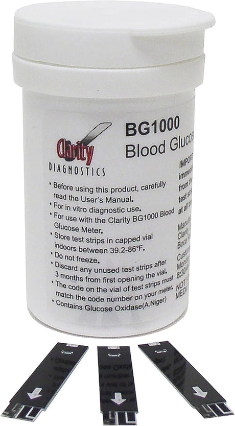 Clarity BG1000 Blood Glucose Test Strips, 50 Count - CD-BG5-Box - LL Medico