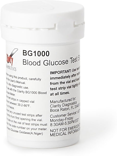 Clarity BG1000 Blood Glucose Test Strips, 50 Count - CD-BG5-Box - LL Medico