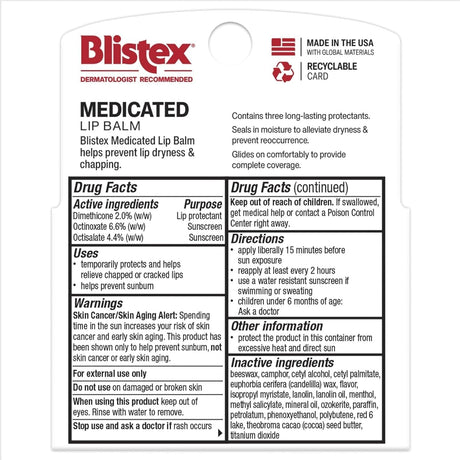 Blistex Medicated Lip Balm SPF 15, 0.15 oz