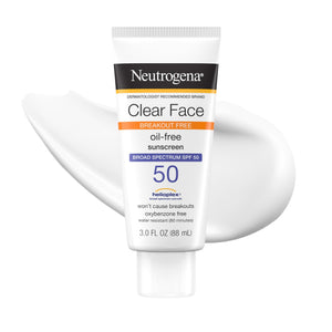 Neutrogena Clear Face Oil-Free Sunscreen Lotion, SPF 50, 3 fl oz