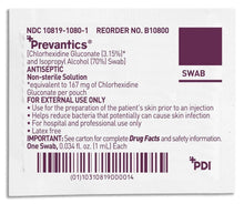Prevantics Swabstick, Chlorhexidine Gluconate 3.15%/Isopropyl Alcohol 70%, Non-Sterile