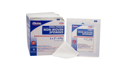 Clinisorb Nonwoven Sponge, Sterile, White, Polyester / Rayon, 4-Ply, 2" x 2" - 7224-Single - LL Medico