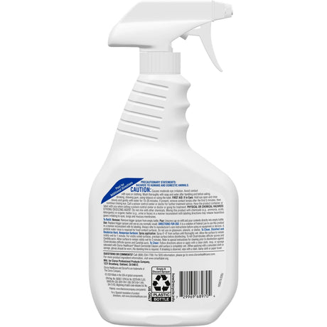 Clorox Healthcare Bleach Germicidal, Surface Disinfectant Cleaner Spray, Liquid, 32 oz, Fruity Floral Bleach Scent, NonSterile - 68970-Single - LL Medico
