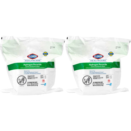 Clorox Healthcare Hydrogen Peroxide Cleaner Disinfectant Wipes, Premoistened, Surface Disinfectant Cleaner, 11" x 12", Unscented, Non-Sterile - 30827-Single - LL Medico