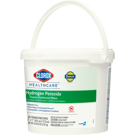 Clorox Healthcare Hydrogen Peroxide Cleaner Disinfectant Wipes, Premoistened, Surface Disinfectant Cleaner, Unscented, Nonsterile, 11 x 12" - 30826-Single - LL Medico