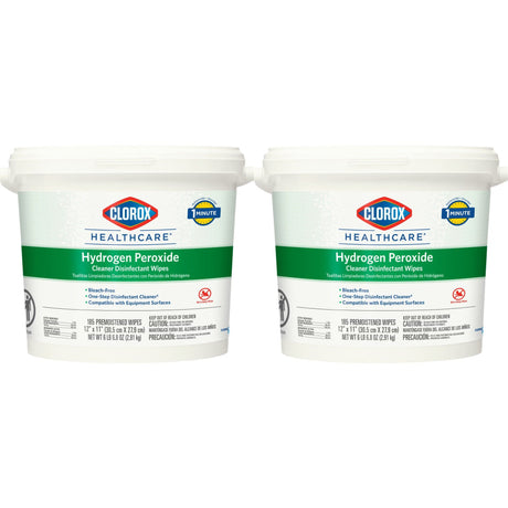 Clorox Healthcare Hydrogen Peroxide Cleaner Disinfectant Wipes, Premoistened, Surface Disinfectant Cleaner, Unscented, Nonsterile, 11 x 12" - 30826-Single - LL Medico