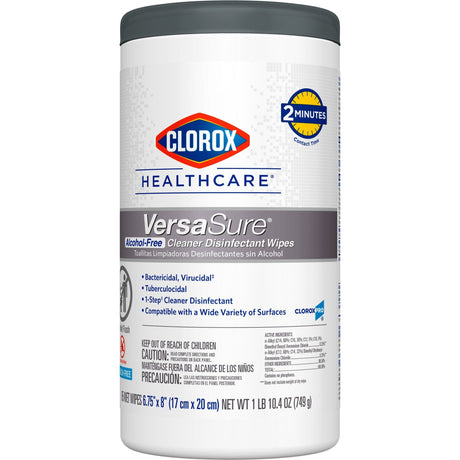 Clorox Healthcare VersaSure, Cleaner Disinfectant Wipes, Premoistened Quaternary Based, Scented, Nonsterile - 31758-Single - LL Medico