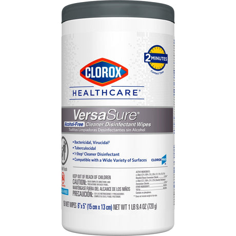 Clorox Healthcare VersaSure, Cleaner Disinfectant Wipes, Premoistened Quaternary Based, Scented, Nonsterile - 31758-Single - LL Medico