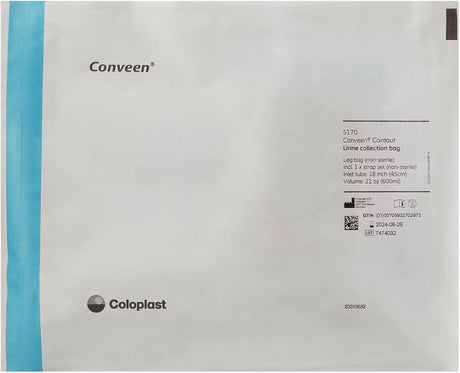 Coloplast Conveen Contour Leg Bag with Anti-Reflux Valve, 21 oz (600 mL) - 5171-Single - LL Medico