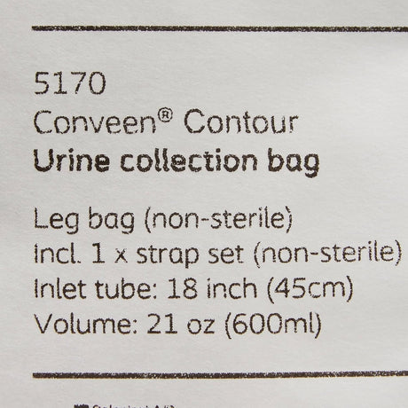 Coloplast Conveen Contour Leg Bag with Anti-Reflux Valve, 21 oz (600 mL) - 5171-Single - LL Medico
