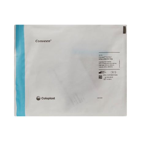 Coloplast Conveen Contour Urinary Leg Bag, Anti-Reflux Valve, Polyethylene/Flocked, 800mL - 5174-Single - LL Medico