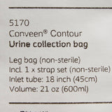 Coloplast Conveen Contour Urine Collection Leg Bag, Anti-Reflux Valve, 800mL - 5170-Single - LL Medico