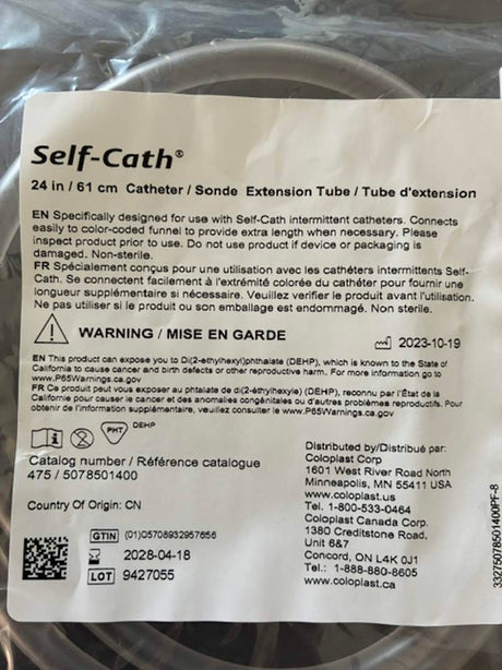 Coloplast Self-Cath Catheter Extension Tube - 475-Single - LL Medico