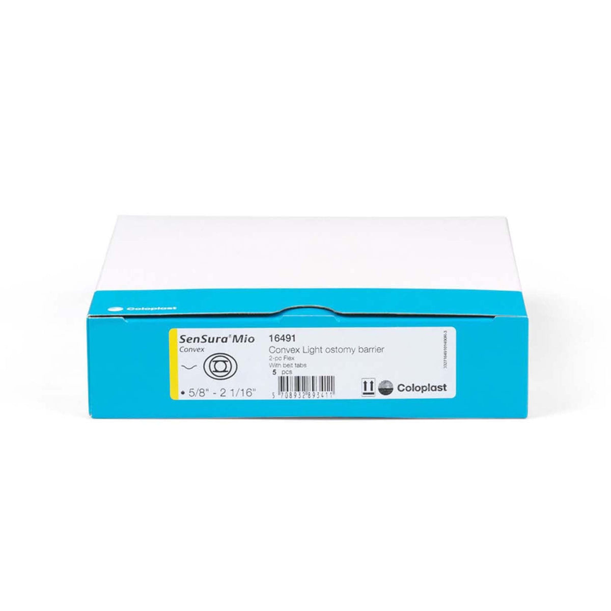 Coloplast SenSura Mio Convex Light Ostomy Barrier, 2-Piece Flex with Belt Tabs, 5/8"-2 1/16", Box of 5 - 16491-Box - LL Medico
