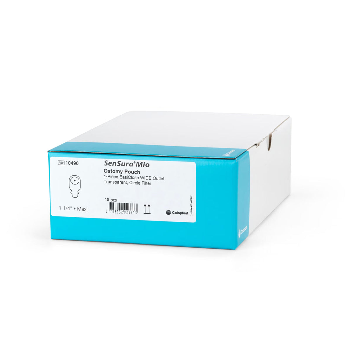 Coloplast SenSura Mio Flat One-Piece Ostomy Pouch, Transparent, 11", Box of 10 - 10493-Box - LL Medico