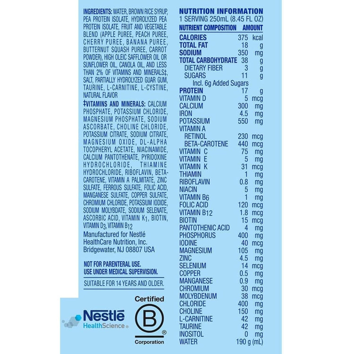 Compleat Original 1.5 Tube Feeding Formula, Fruit Medley, 250 mL - 00043900913933-Single - LL Medico