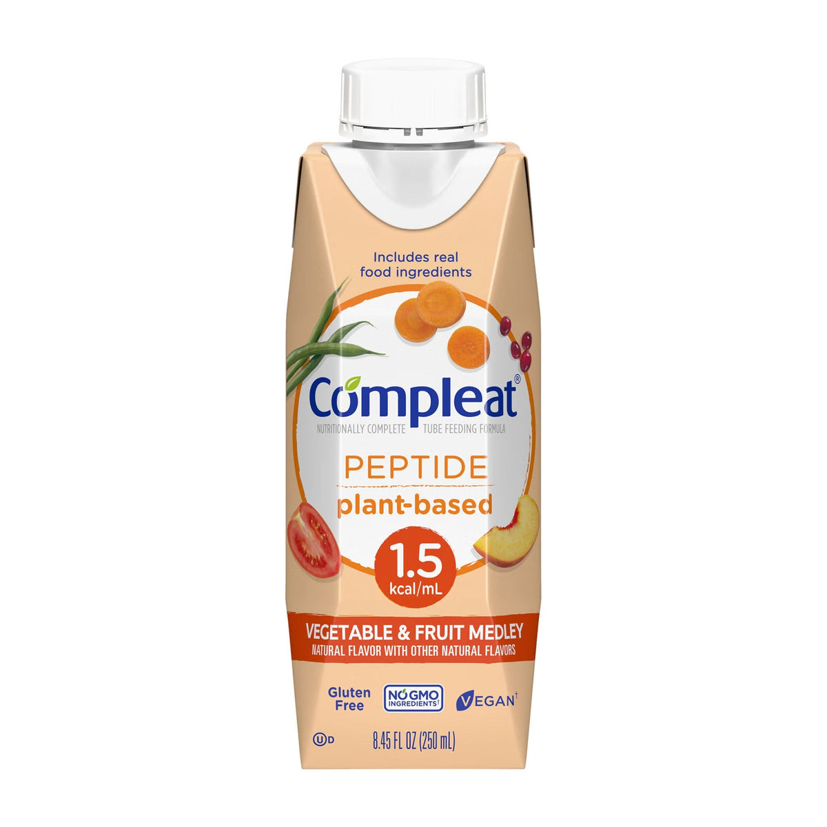 Compleat Peptide 1.5 Cal Tube Feeding Formula, 8.45 oz - 00043900762838-Single - LL Medico