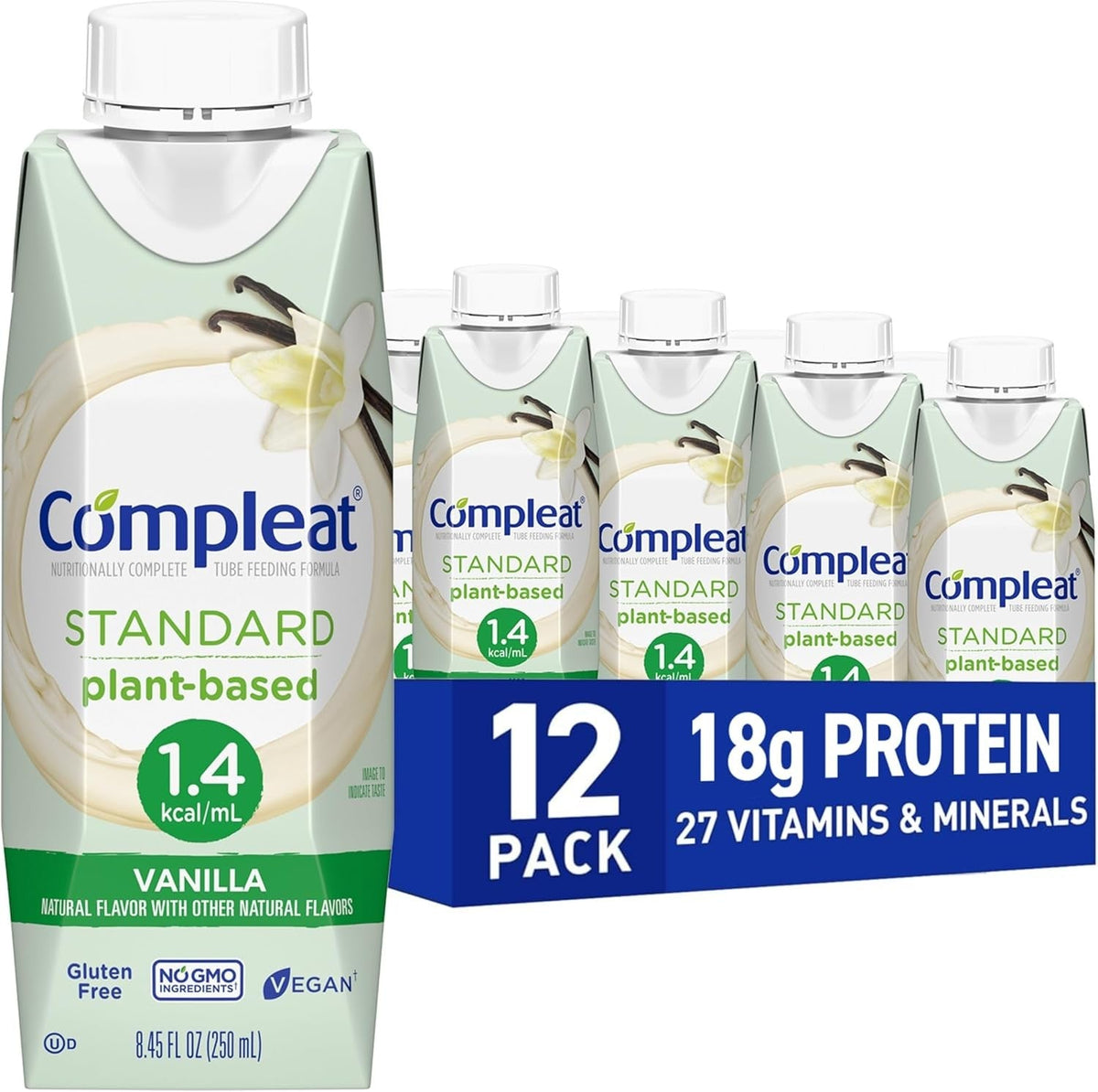 Compleat Standard 1.4 Plant-Based Tube Feeding Formula, Vanilla, 8.45 oz - 00043900540672 - LL Medico