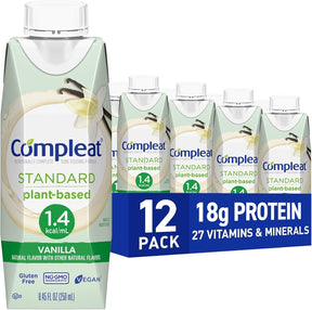 Compleat Standard 1.4 Plant-Based Tube Feeding Formula, Vanilla, 8.45 oz - 00043900540672 - LL Medico