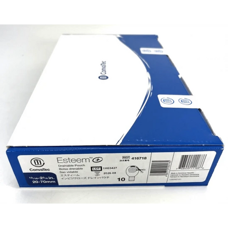 ConvaTec Esteem+ One-Piece Pouch, Flat, Cut-to-Fit, Transparent, 12-Inch, with Filter, Stomahesive, Standard Wear - 416718-Box - LL Medico