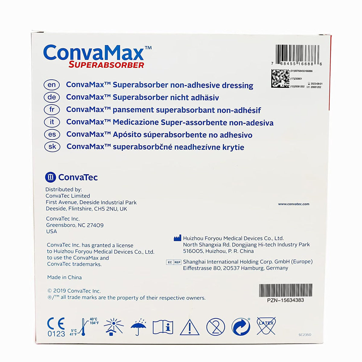 ConvaTec ConvaMax Superabsorber Non-Adhesive Dressing, Sterile, 8" x 8" - 422572-Single - LL Medico