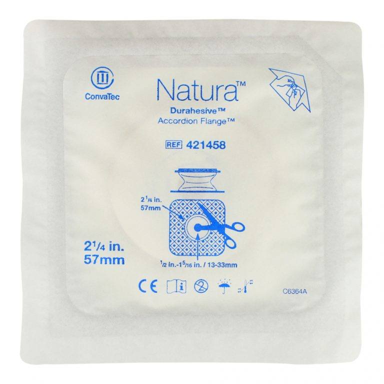 ConvaTec Natura Two-Piece Skin Barrier, Accordion Flange, Cut-to-Fit, 57 mm Flange - 421458-Box - LL Medico