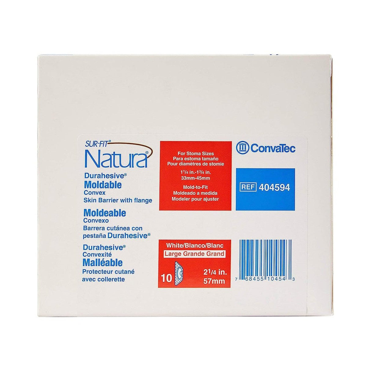 ConvaTec Sur-Fit Natura Durahesive Two-Piece Skin Barrier, Convex, Moldable, 45 mm Flange - 404593-Single - LL Medico