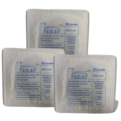 ConvaTec Sur-Fit Natura Stomahesive Two-Piece Skin Barrier, Flat, Moldable, 57 mm Flange - 411805-Box - LL Medico