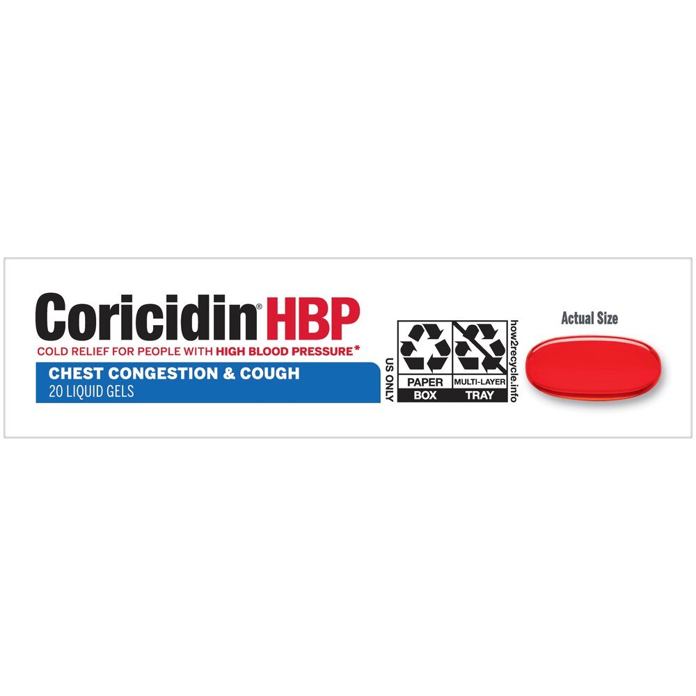 Coricidin HBP Chest Congestion & Cough Relief, Liquid Gels - 11523715802 - LL Medico