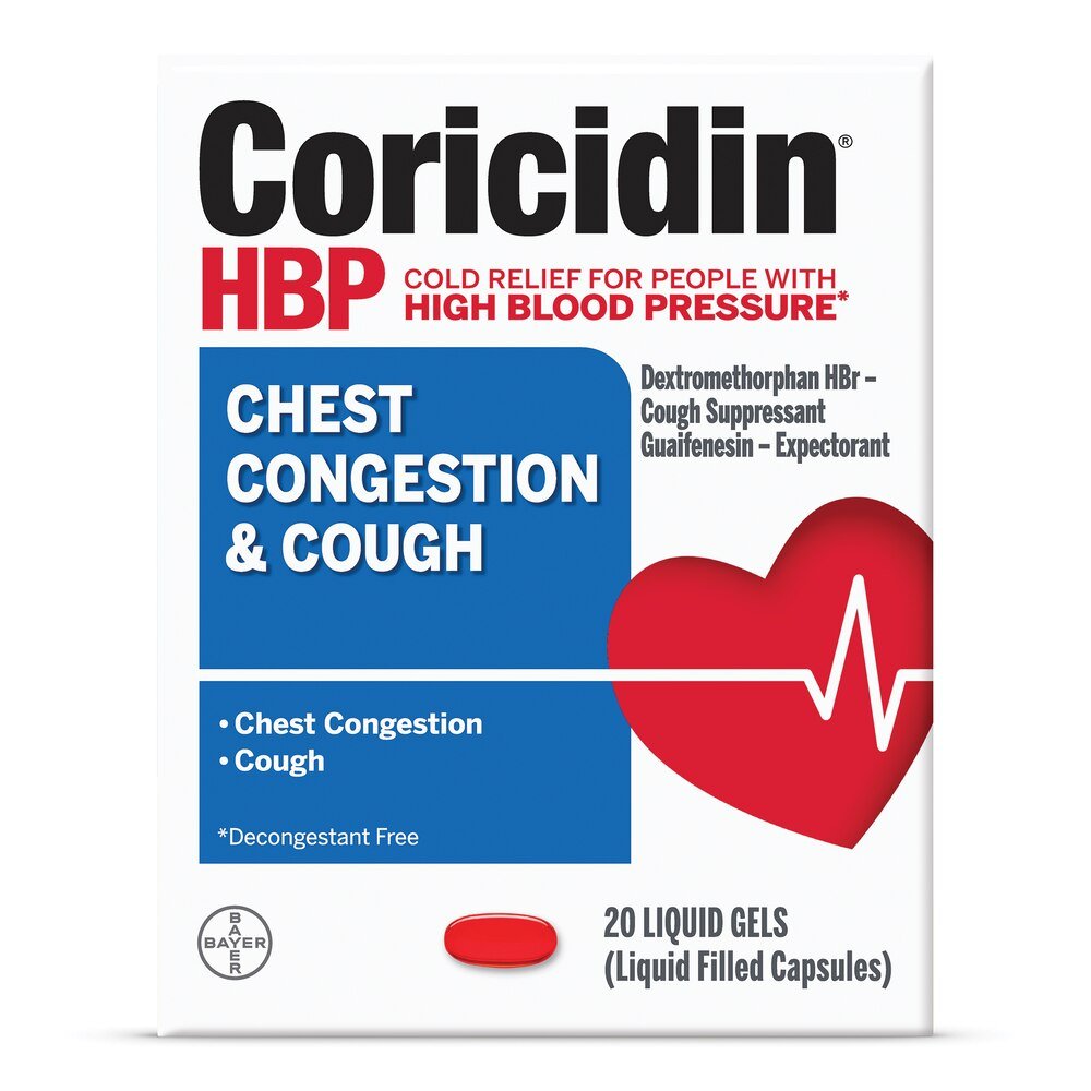 Coricidin HBP Chest Congestion & Cough Relief, Liquid Gels - 11523715802 - LL Medico