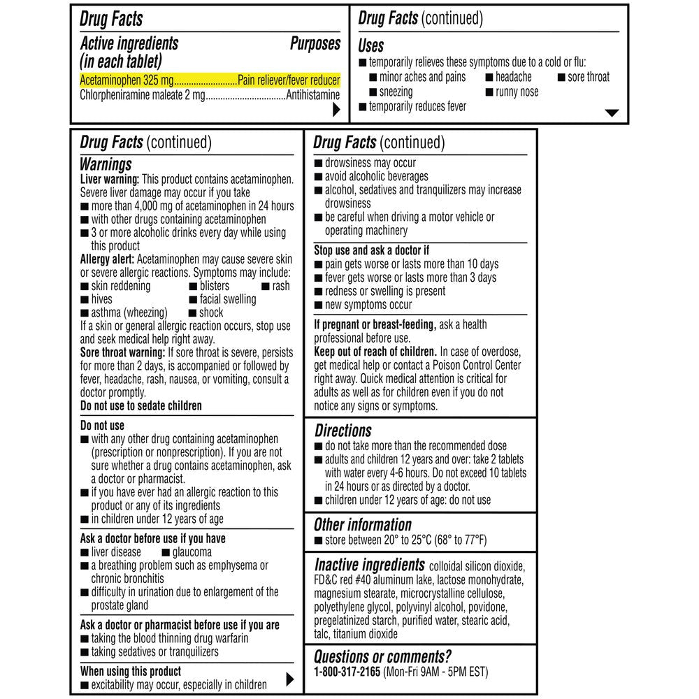 Coricidin HBP Cold & Flu Relief Tablets, 20 ct - 11523432502 - LL Medico