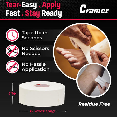 Cramer 950 Porous Athletic Tape, Non-Latex, 1 Inch x 15 Yard - 240912-Case - LL Medico