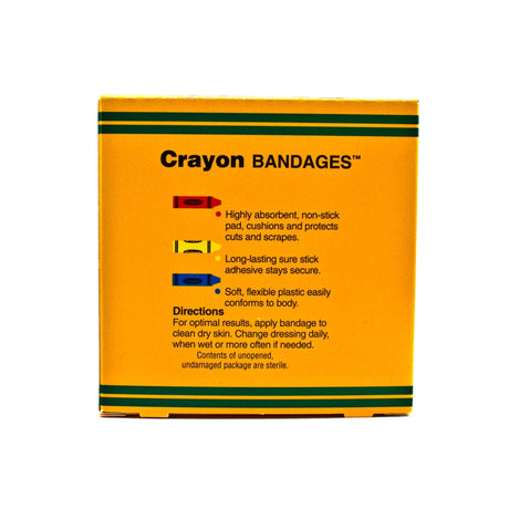 Crayon Bandages, Sterile, Assorted Colors, 3/4" x 3" - CRA5261-012-000-Box - LL Medico