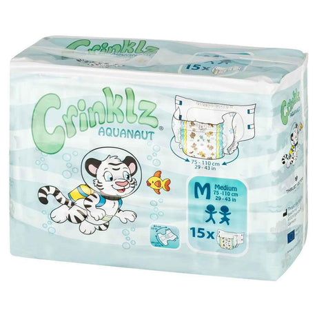 Crinklz Printed Adult Diapers w/ Plastic Backing, Aquanaut Print - 60100-Pack - LL Medico